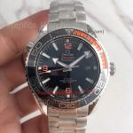 Copy Omega Seamaster 007 SS Black and Orange Ring Black Dial Watch